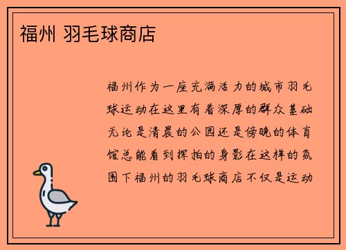 福州 羽毛球商店