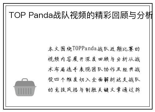 TOP Panda战队视频的精彩回顾与分析
